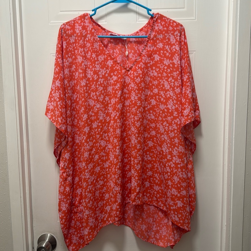 Buddy Love tunic. Orange and pink